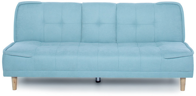 [NEW] 에보니아 씨어터 3인용 컵홀더쇼파베드 방수패브릭 쇼파침대 3인소파, 원목다리_민트블루