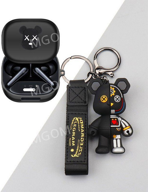 리버티4프로 케이스 이어폰 호환 Soundcore Liberty4Pro 보호커버 사운드코어, 리버티 4 프로, 블랙+로봇곰, 1개