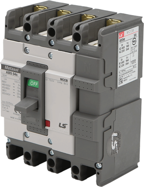 LS산전 배선용차단기 ABS 54C 50A 35kA 메타솔 NFB 4P METASOL MCCB, 1개