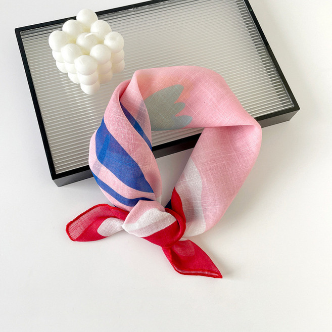 모델엄마 미니 플라워팝 아사면 린넨 손수건 행커치프 쁘띠 스카프(6colors)