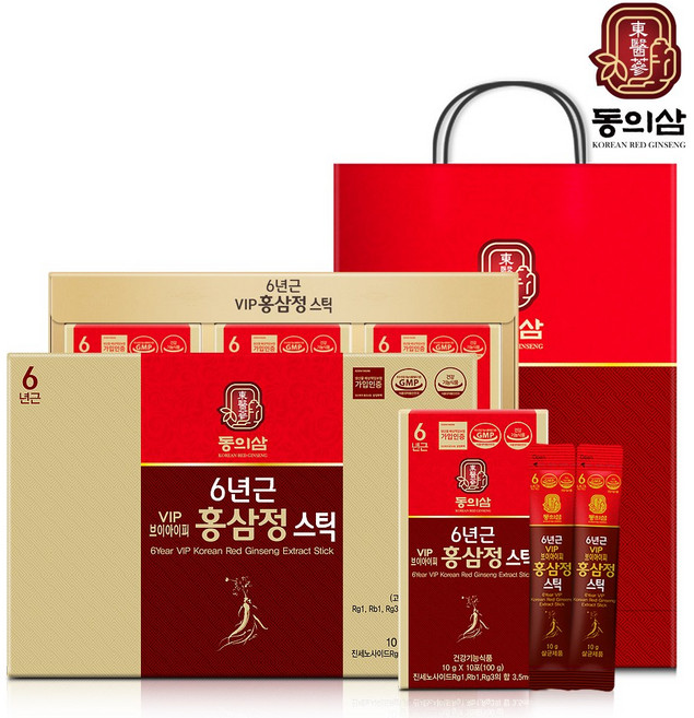 동의삼 6년근 VIP 홍삼정스틱 10g x 30포, 1박스