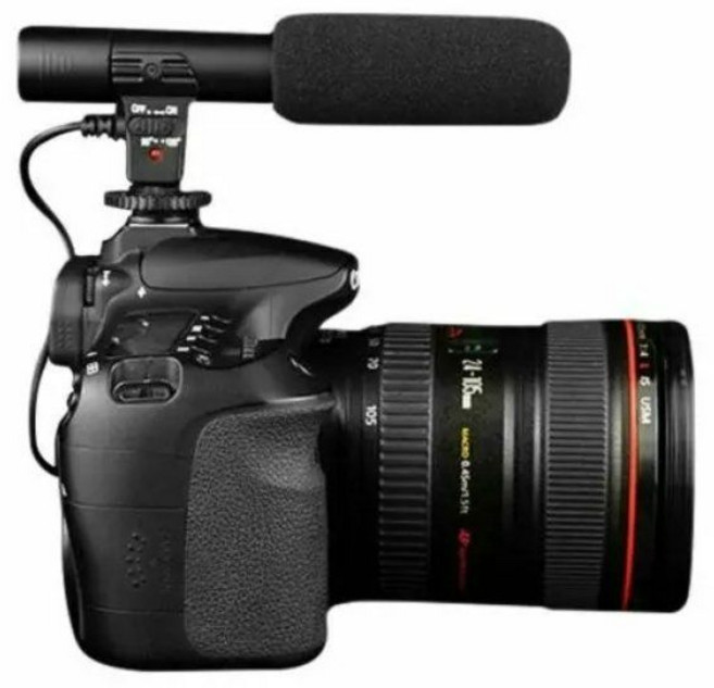 JINTU 전문 샷건 콘덴서 카메라 마이크 캐논 EOS 1300D 4000D 200D 80D 70D 60D 700D 600D 100D T6i T6s T4i T5i, 한개옵션0