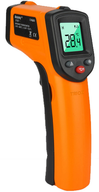 [요리 베이킹 온도측정/ 어항온도 체크] 레이저 적외선온도계, 1개, 오렌지