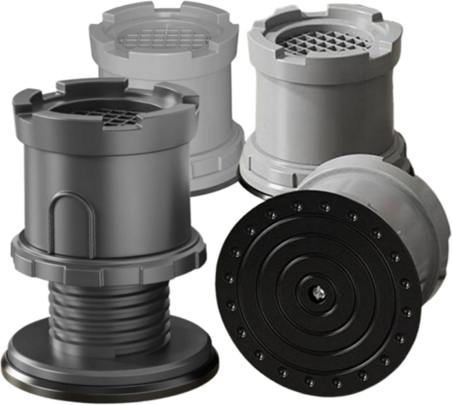 룰루레빗 진동솔루션 세탁기 건조기 높이 조절 받침대, 1세트, 다크그레이