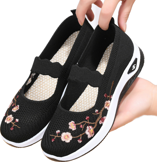 여성용 부드러운 캐주얼 통기성 엄마 워킹화 슬림소녀 Women's flat shoes