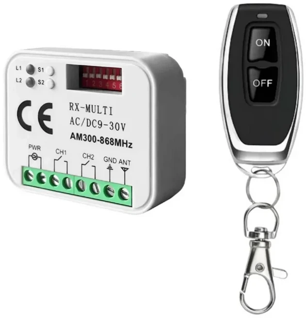 범용 RX 다중 주파수 300-868MHz 수신기 2채널 12V 24V 릴레이 모듈 차고 문 리모컨 433MHz 868MHz 송신기, 01 1Remote 1 Receiver, 01 빠른