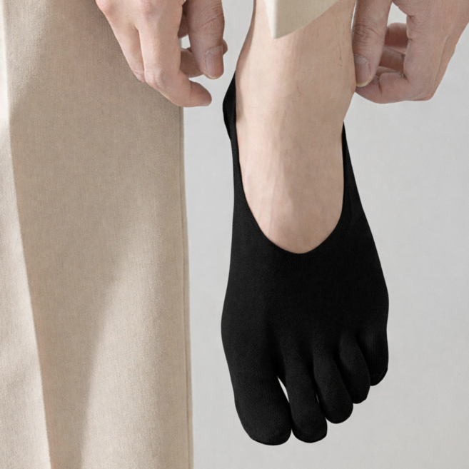 일상채움 남성용 여름용 심리스 발가락 페이크 양말 5켤레