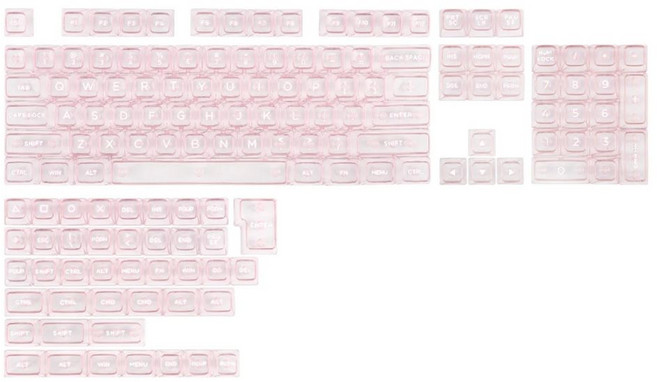 KiiBOOM 키붐 팬텀 81 98 투명 PC 키캡 세트 146 Pcs, 핑크