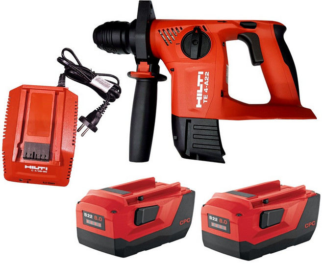 힐티 HILTI 충전 로타리함마드릴 TE 4-A22 22V 8.0세트 (충전기 1개 + 8.0Ah배터리 2개)