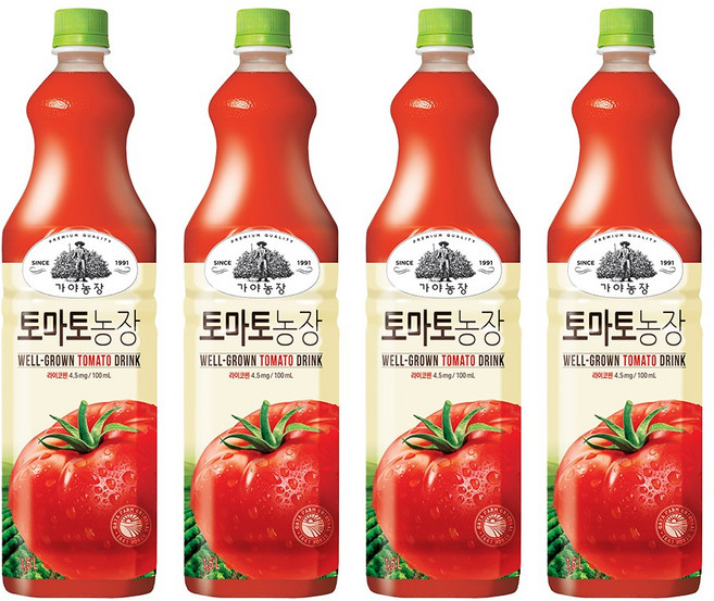 웅진 가야농장 토마토 주스, 1.5L, 4개