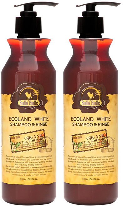 부들부들 반려견 화이트 샴푸 & 린스, 2개, 500g