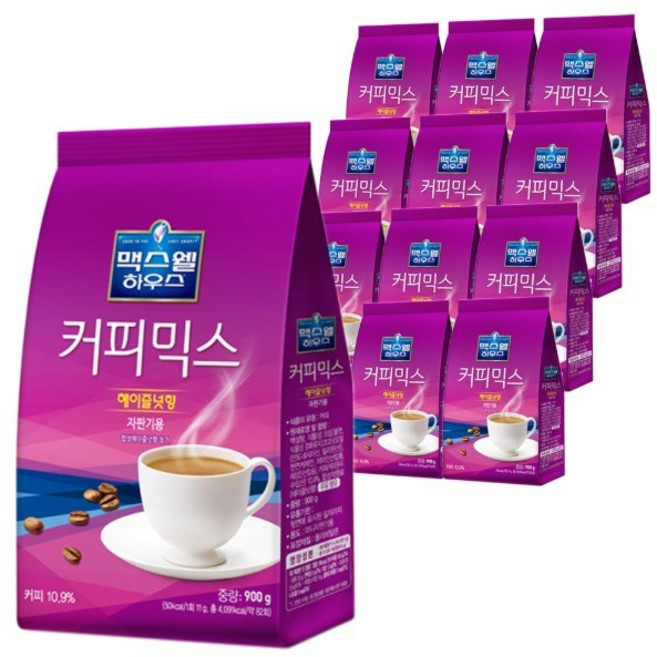 맥스웰하우스 커피믹스 헤이즐넛향 자판기용, 900g, 12개, 900ml, 1개입