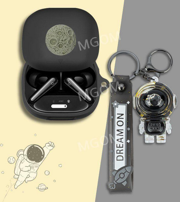 리버티4 프로 케이스 호환 Liberty4 Pro 무선 이어폰 사운드코어 보호 커버, 블랙+우주인