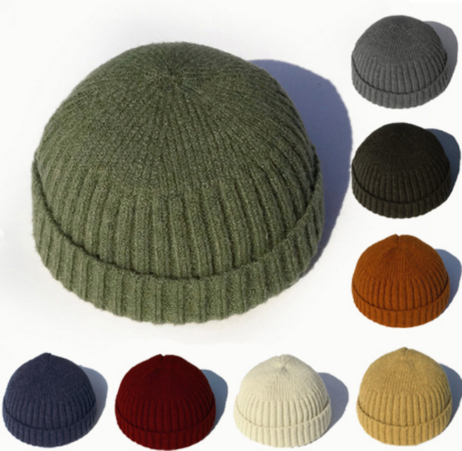 남자 여자 빅 골지 니트 숏 비니 와치캡
