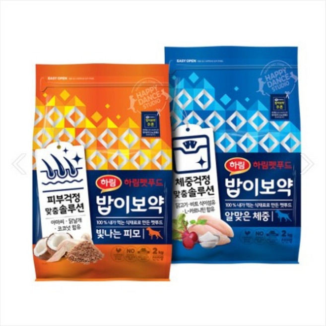 밥이보약 DOG 강아지 사료 4kg (빛나는 피모+알맞은 체중), 피모 빛나는 피모, 체중검정 알맞은 체중