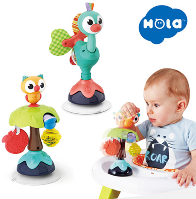 [홀라] 스마트 아울/큐트 피코크/하이체어 식탁의자 보행기 딸랑이 장난감, 큐트 피코크, 1개