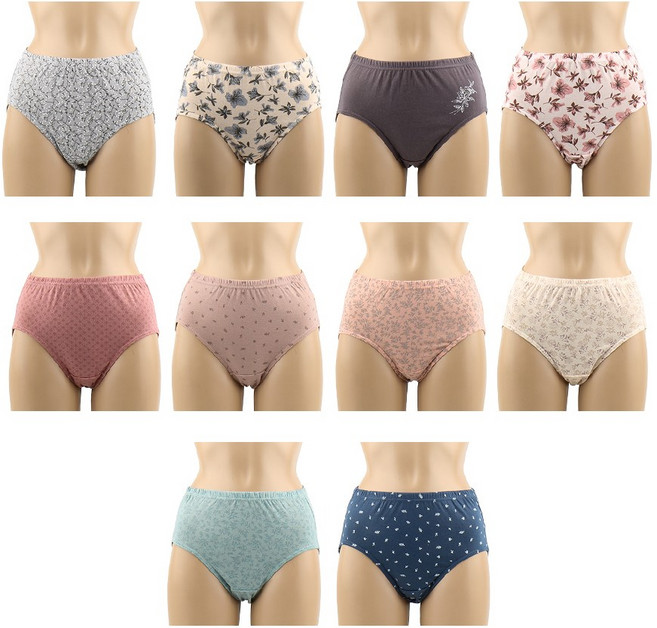 하누리 여성 면 95~110 전사이즈 빅사이즈 플라워 맥시 데일리 팬티 세트 10종