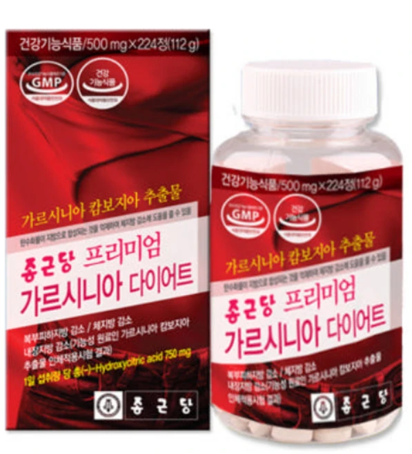 (강력추천)종근당 프리미엄 가르시니아 다이어트 HCA 종근당가르시니아 캄보지아 식품 캄보지아추출물, 224정, 2개 - 쿠팡