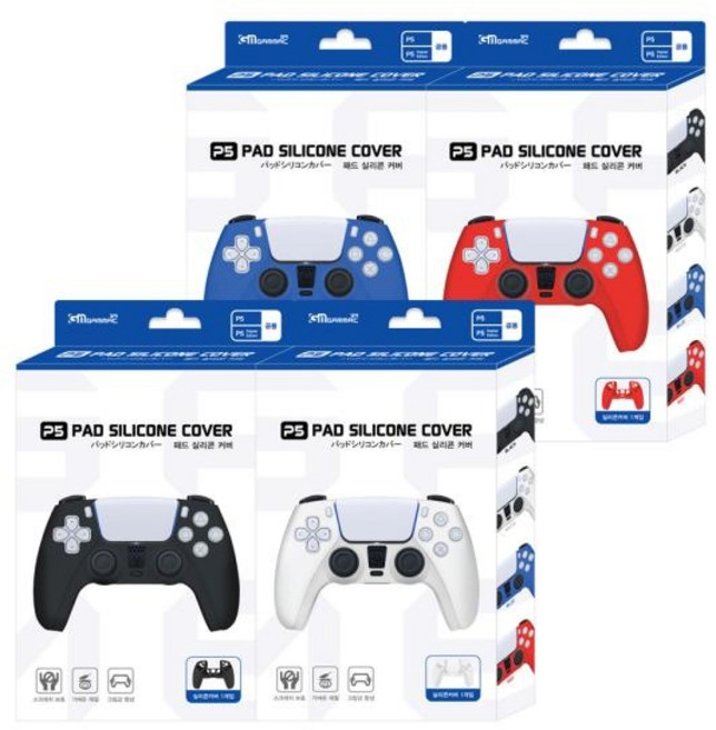 (GAMMAC) PS5 패드실리콘커버 패드보호 듀얼센스 실리콘 컨트롤러 케이스, 화이트, 1개