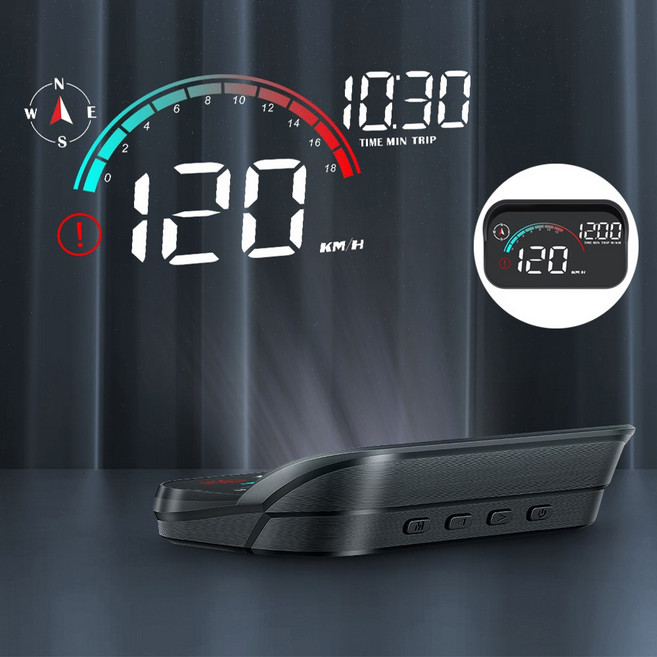 RYZO M22 차량용 hud 헤드업 디스플레이 6모드 GPS 속도 주행거리 표시 자동감광 과속경고, 1개, 차량 공용