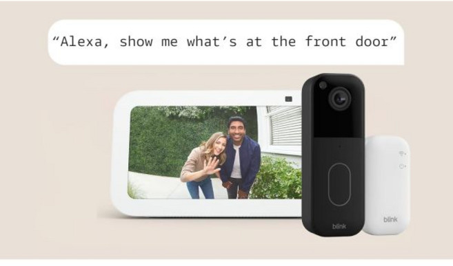 Amazon Echo Show 5 블링크 비디오 초인종 최신 모델 Alexa 얼리 액세스 포함, Glacier White w/ Black