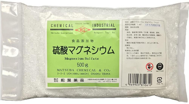 MATSUBA 일본직구 황산마그네슘 500g 식품첨가물, 사이즈, 1개
