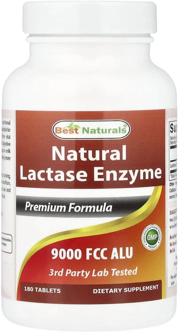 Best Naturals 천연 락타아제 효소 9000 FCC ALU 180정, BestNaturals천연락타아제효소9000FCCALU, 1개 - 쿠팡
