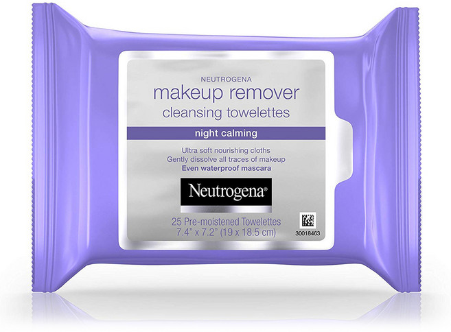 Neutrogena 메이크업 리무버 클렌징 타월렛 나이트 카밍, 1개