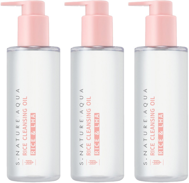 에스네이처 아쿠아 라이스 클렌징 오일 200ml, 3개