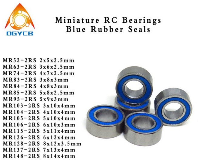 10pcs MR52 2RS 2x5x2 5mm MR 시리즈 소형 볼 링 L520DD ABEC3 2 5 2 5 블루 씰 모델 링 MR52RS, [10] MR106-2RS 6x10x3mm, 1개
