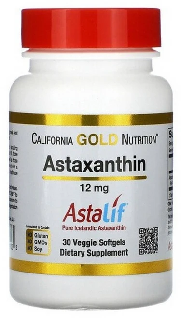 캘리포니아 골드 뉴트리션 아스타잔틴 12mg 30정 2팩 California Gold Nutrition Astaxanthin 12 mg 30 Veggie Softgels, 2개 - 쿠팡