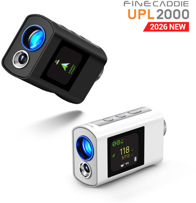 파인캐디 UPL2000 mini 에이밍 골프거리측정기 고투과 LCD 스마트 클럽추천 0.1초 삼각측량 스캔모드 연속측정 + 레더파우치 Z 포함, 비크블랙