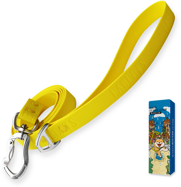 랩릿 강아지 방수 리드줄 핸즈프리 산책줄, 1개, 네온 옐로우