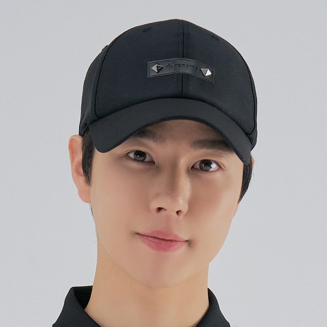 남성 가죽 패치 캡모자 RMACM2809-199, BLACK, 061, 1개