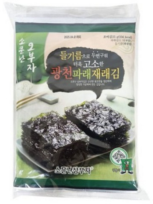 삼부자 오부자 광천 파래 재래김 (25gX3개입), 4개, 75g