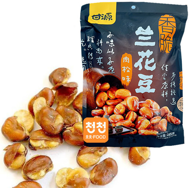 가가왕중국식품 감원 잠두콩 튀김 러우쑹맛 란화떠우, 285g, 1개
