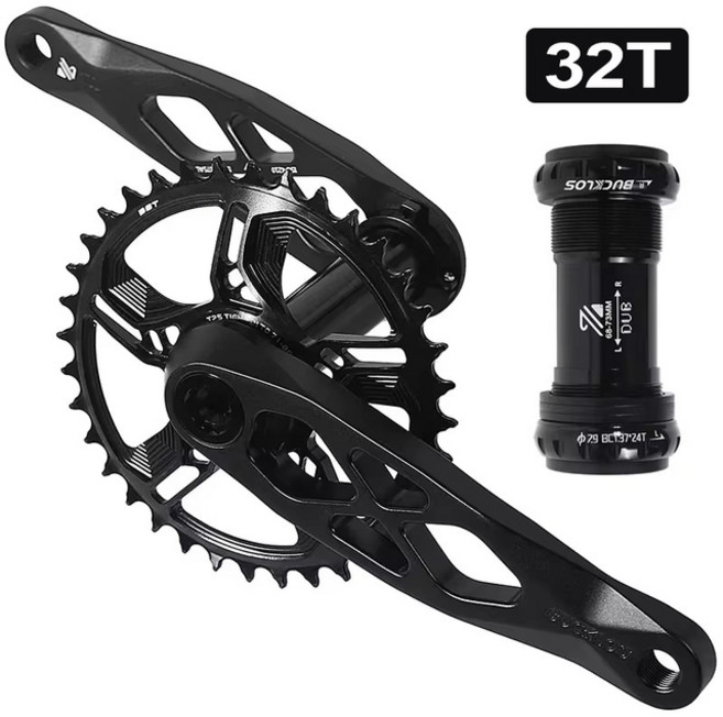 카본체인링 BUCKLOS M 자전거 크랭크셋 170mm 암 29mm 부스트 BB6873mm Sram DUB Axle Enduro DH 사이클링 부품, [01] 170mm, [04] 카본체인링 CRANKSET BLACK 32T, 1개