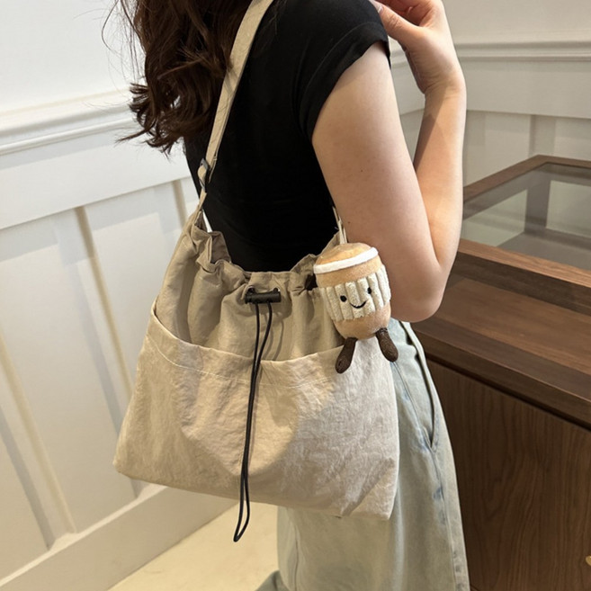 비전베이 데일리 여성 복조리 버킷백 라떼키링