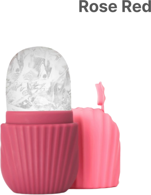 임송마켓 실리콘 아이스 페이셜 롤러 모공 수축 피부 진정 마사지기, 1개, Rose Red