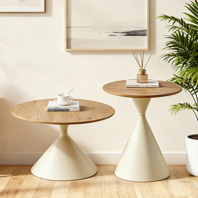 거실 테이블 세트 북유럽 인테리어 사이드 카페 원형 낮은 밥상 식탁 자유조합 소파 티테이블, 원목색