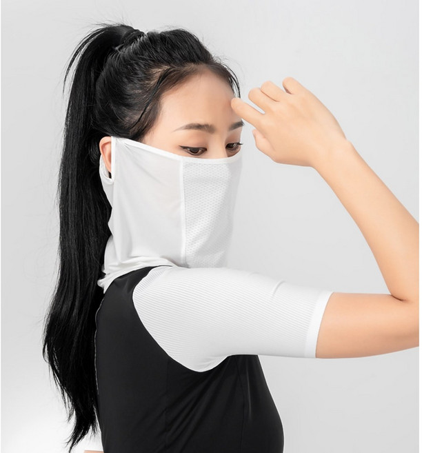 SY 숨 쉬기 편한 쿨링 메쉬 골프 마스크 자외선차단 등산 낚시 런닝 필수템, 블랙, 1개