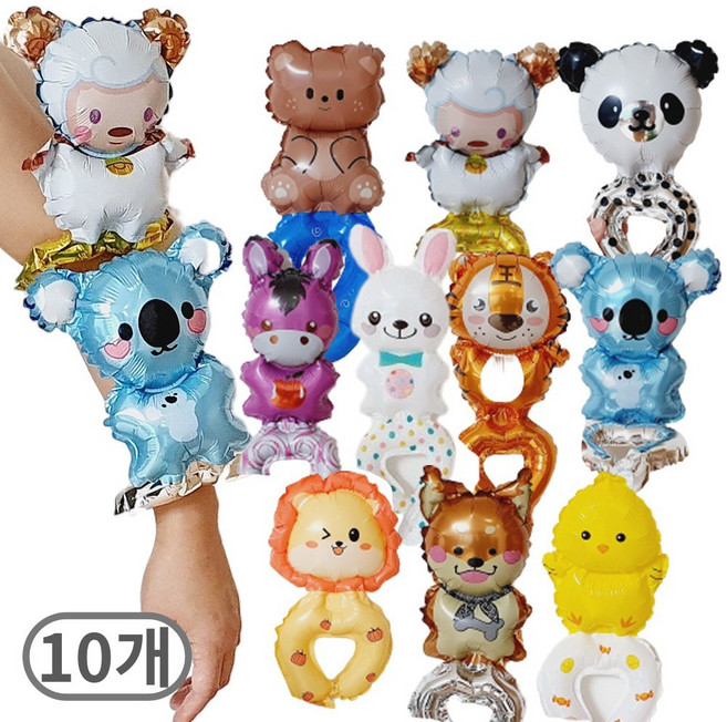 동물 팔찌 풍선 생일 기념일 파티 손목, 1개