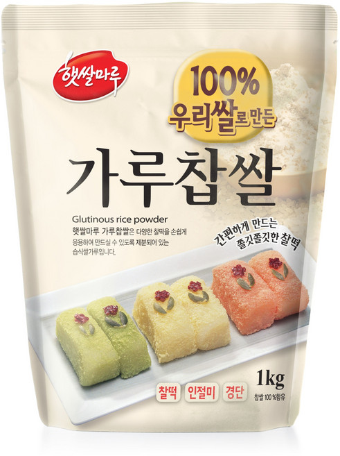 대두식품 햇쌀마루 가루찹쌀 찹쌀가루 국산 쌀가루 1kg, 12개