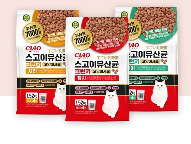 챠오츄르 전연령 고양이 스고이 유산균 크런키 건식사료, 닭, 1.52kg, 1개 - 쿠팡