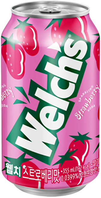 웰치스소다 농심 캔음료 탄산음료 355ml(딸기), 355ml, 42개