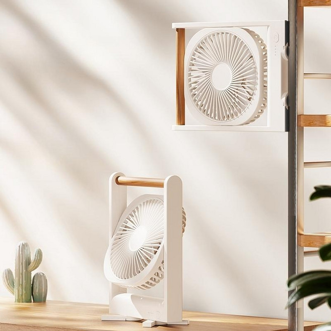 탁상용선풍기 감성캠핑 자석 벽부착 각도조절 충전식, 화이트, 마그넷부착식 탁상선풍기