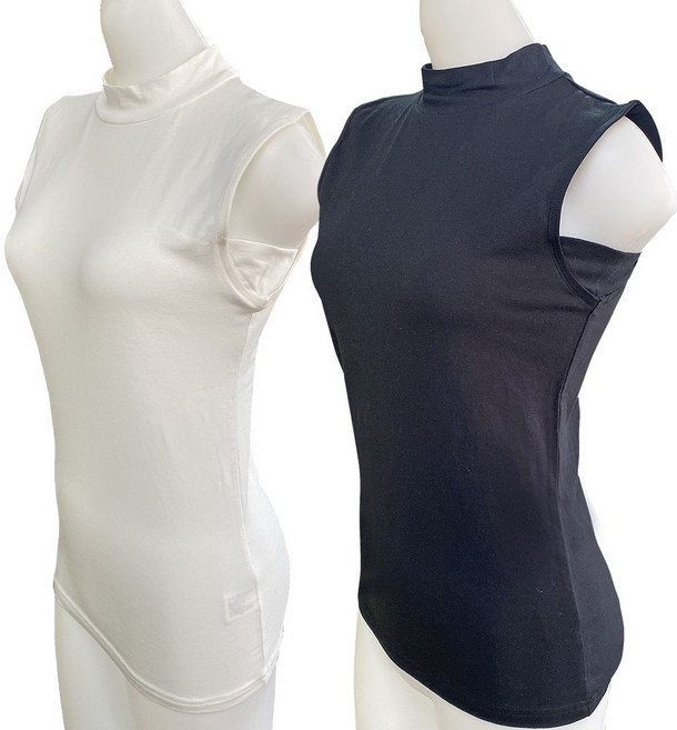 겨땀 속옷 나시 반폴라 모크넥 민소매 하프넥