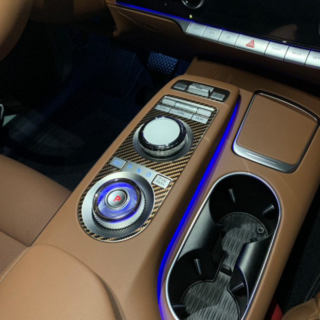 제네시스 GV70 카본 스티커 인테리어 스크래치 보호필름, 윈도우버튼, 카본블랙, 1개