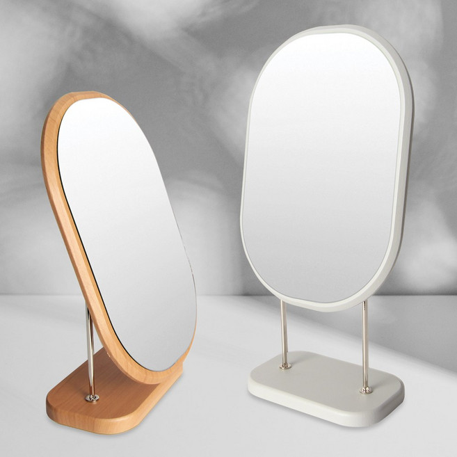 헤닝스 투웨이 우드 미용탁상거울, 그레이