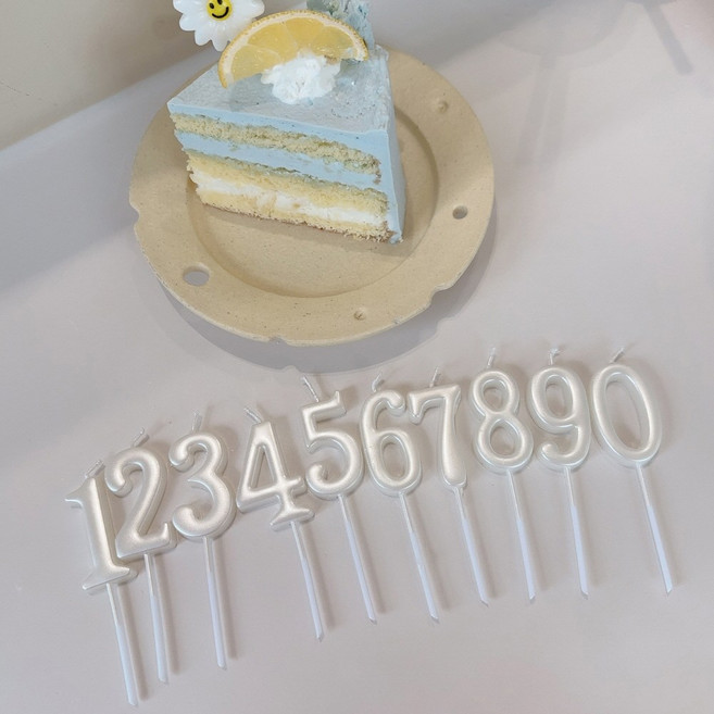 기억의소품 화이트 숫자초 올넘버 세트, 1개, 30g, 숫자0~9